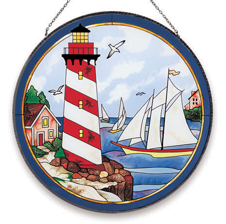 LIGHTHOUSE SAILBOATS SEA SHORE NAUTICAL 10 SUNCATCHER  