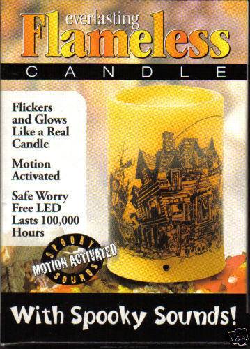 Flameless LED Candle Haunted House Spooky Sounds  