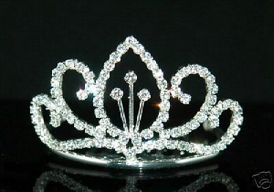 Wedding Prom Flower Girl Crystal Mini Tiara Comb T1253  