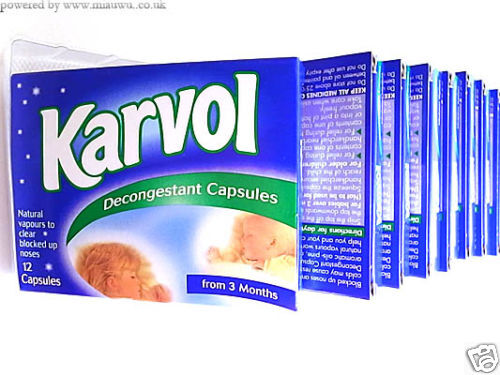 KARVOL 12 DECONGESTANT CAPSULES CLEAR BLOCK NOSE BABY  